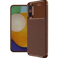 TeknoKapsül 12 Lite Kılıf Auto Focus Karbon Kapak - Kahverengi