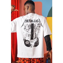 Sevbano Metallica Rock Metal Müzik Grubu Sırt Baskılı Unisex Oversize Tişört