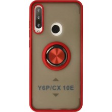 TeknoKapsül Y6P Kılıf Montreal Yüzüklü Silikon Kapak - Kırmızı