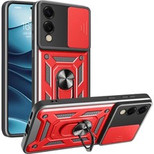 TeknoKapsül Galaxy S25 Edge Pars Lens Yüzüklü Silikon - Kırmızı