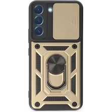 TeknoKapsül Galaxy S23 Fe Kılıf Pars Lens Yüzüklü Silikon - Gold