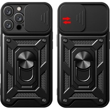 Herşey Trend Herşeytrend Apple Iphone 16 Pro Kılıf Pars Lens Yüzüklü Silikon - Kırmızı