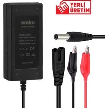 TeknoKapsül Weko 12.6 Volt - 3 Amper 5.5*2.5 + Krokodil Uçlu Ledli Yerli Üretim Masaüstü Şarj Adaptörü