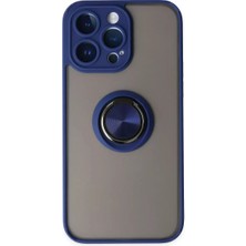 TeknoKapsül Iphone 14 Kılıf Montreal Yüzüklü Silikon Kapak - Lacivert