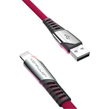 TeknoKapsül Konfulon DC17 Lightning Kablo Iphone Uyumlu 1m 2.4A - Kırmızı