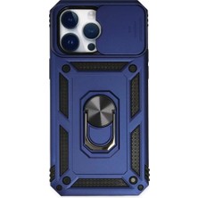 TeknoKapsül Iphone 14 Kılıf Pars Lens Yüzüklü Silikon - Lacivert