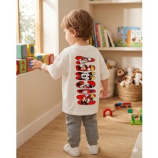 Babytex Unisex Bisiklet Yaka Yazı Içinde Karakter Baskılı %100 Pamuklu Oversize Tişört Bebek - Çocuk