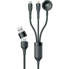 Mobilite 5in2 Hızlı Şarj Kablosu 100W Pd Type-C Lightning Apple Watch Ile Uyumlu USB ve Type-C