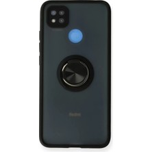 TeknoKapsül Redmi 9c Kılıf Montreal Yüzüklü Silikon Kapak - Siyah