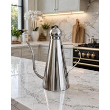 Morponi Mermer Stantlı 2'li Paslanmaz Çelik Premşum Yağdanlık Seti 1000 ml + 1000 ml