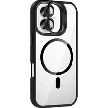 TeknoKapsül Iphone 16 Remim Lensli Magsafe Standlı Kapak - Siyah