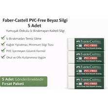 TeknoKapsül Faber-Castell NO24 Pvc Free Beyaz Silgi 5 Adet Iz Bırakmayan Yumuşak Dokulu Okul Ofis Silgisi