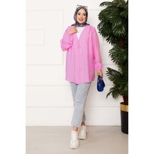 SVS Önden Düğmeli Kimono Gömlek Pembe