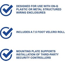 DMR Home - Onq Yapısal Medya Muhafazası Montaj Plakası, Evrensel Montaj Plakası Tam Genişlik, 7,5 Ft Velcro Rulolu Montaj Plakası, Ürünleri Düzenlemek Için Gömme Duvar Plakası, Siyah, 36490401