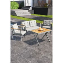 Asaella Mobilya Sierra 2+1+1 Metal Iskeletli Suya Dayanıklı Bahçe Balkon Mobilya Takımı Cafe, Salon Koltuk Takımı