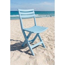 Saban Mavi - Bahçe Balkon Piknik Iç ve Dış Mekan Katlanır Plastik Sandalye