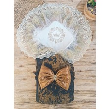 TeknoKapsül Yenidoğan Kendinden Desenli Krom Fiyonklu Bebek Battaniyesi Kundak Bakır