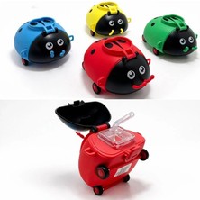 TeknoKapsül Uğur Böceği Tasarımlı Tekerlekli Çocuk Su Matarası Pipetli Askılı Okul Suluğu ALK4656