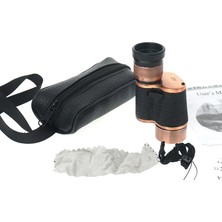 TeknoKapsül 6X24 Baıgısh, Askeri Tarzi Pirinç Deri Kaplamalı, Deri Çantalı Monocular Dürbün Princ