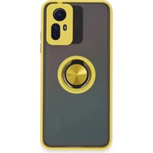 TeknoKapsül Redmi Note 12S Kılıf Montreal Yüzüklü Silikon Kapak - Sarı