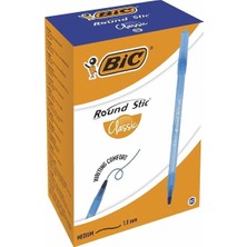 Bic 60 Lı Kutu Mavi Round Stıc Tükenmez Kalem Yazım Konforu ile Ofis ve Okul İçin İdeal