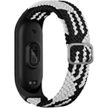 TeknoKapsül Mi Band 4 Kordon - Siyah-Beyaz