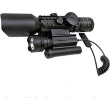 TeknoKapsül 3-10X42 Zoomlu Dürbünü Lazeri Zenon Fenerli M9