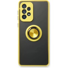 TeknoKapsül Galaxy A53 5g Kılıf Montreal Yüzüklü Silikon Kapak - Sarı