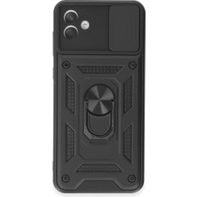 TeknoKapsül Galaxy A04E Kılıf Pars Lens Yüzüklü Silikon - Siyah