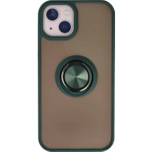 TeknoKapsül Iphone 15 Kılıf Montreal Yüzüklü Silikon Kapak - Yeşil