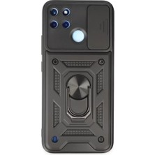 TeknoKapsül C25Y Kılıf Pars Lens Yüzüklü Silikon - Siyah