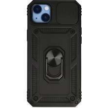 TeknoKapsül Iphone 14 Kılıf Pars Lens Yüzüklü Silikon - Siyah