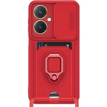 TeknoKapsül Y27 Kılıf Zuma Kartvizitli Yüzüklü - Kırmızı