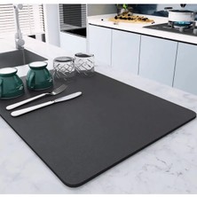 TeknoKapsül Kaymaz Tabanlı Çok Amaçlı Su Emici Sihirli Tezgah Üstü Bulaşık Yıkama Kurulama Kurutma Matı