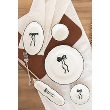 Rubi Porselen Fiyonk 12 Kişilik 52 Parça Porselen Kahvaltı Takımı Siyah Desen