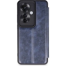 Herşey Trend Herşeytrend Oppo Reno 11F Kılıf Flip Cover - Lacivert