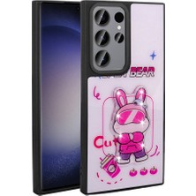 The Gencoo Galaxy S22 Ultra Kılıf Parlayan Kabartmalı Ikonik Figürlü Tgco Amas Silikon Kapak-Beyaz