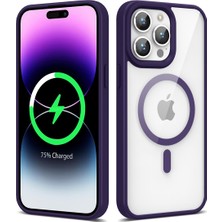 The Gencoo Apple iPhone 14 Pro Kılıf Magsafe Wireless Şarj Özellikli Silikon Tgco Ege Kapak-Derin Mor