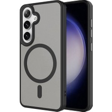 The Gencoo Galaxy S24 Kılıf Sert Pc Arka Yüzey Wireless Şarj Özellikli Tgco Flet Magsafe Kapak-Siyah