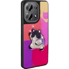 The Gencoo Xiaomi Poco M6 Pro 4g Kılıf Parlayan Kabartmalı Ikonik Figürlü Tgco Amas Silikon Kapak-Mor