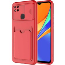 The Gencoo Xiaomi Redmi 9c Kılıf ​tgco Kartix Kapak-Kırmızı