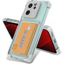 The Gencoo Xiaomi Mi 13T Kılıf Airbag Tasarımlı Şeffaf Kartlıklı Tgco G-Kart Kapak-Renksiz