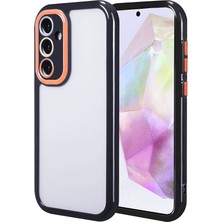 The Gencoo Galaxy A35 Kılıf Kamera Korumalı Renkli Kenar ve Çerçeve Tasarımlı Tgco Vitamin Kapak-Siyah