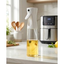 Airfrey Için Yağdanlık, Püskürtmeli Sprey Cam Şişe Zeytinyağı Sirke Yağ Püskürtücü 225 ml Beyaz