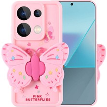 The Gencoo Xiaomi Redmi Note 13 Pro 4g Kılıf Kamera Korumalı Figür Tasarımlı Tgco Kapya Kapak-Pembe Açık