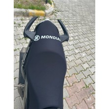 Utku Giyim Mondial Drift L Uyumlu Logolu Motosiklet Koltuk Sele Kılıfı Siyah Renk