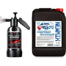 Newmix Snow Foam 5 Lt + Köpük Yapıcı Kimyasal Dayanımlı Basınçlı Pompa 2 Litre