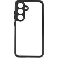 The Gencoo Galaxy S24 Plus Kılıf Kamera Korumalı Şeffaf Arka Yüzey Tgco New Roll Kapak-Siyah