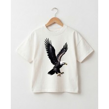 Babytex Bisiklet Yaka Kartal Baskılı %100 Pamuklu Oversize Tişört Bebek - Çocuk