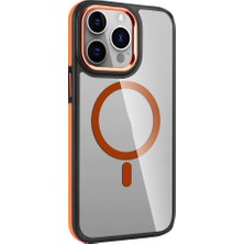 The Gencoo Apple iPhone 14 Pro Max Kılıf Magsafe Şarj Özellikli Mat Görünümlü Tgco Solo Kapak-Turuncu